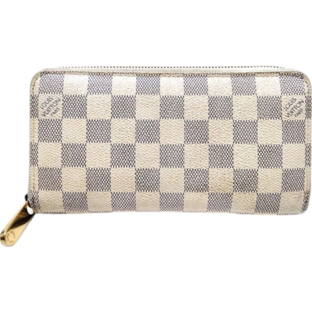 741254BQ (L3) Louis Vuitton Wallet Long White Damier Azul